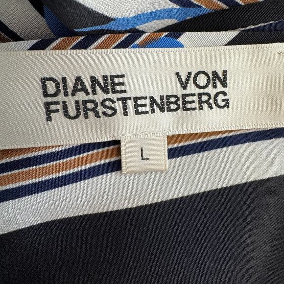 Diane Von Furstenberg Eloise Silk Wrap Dress Floral Stripe - Picture 11 of 13